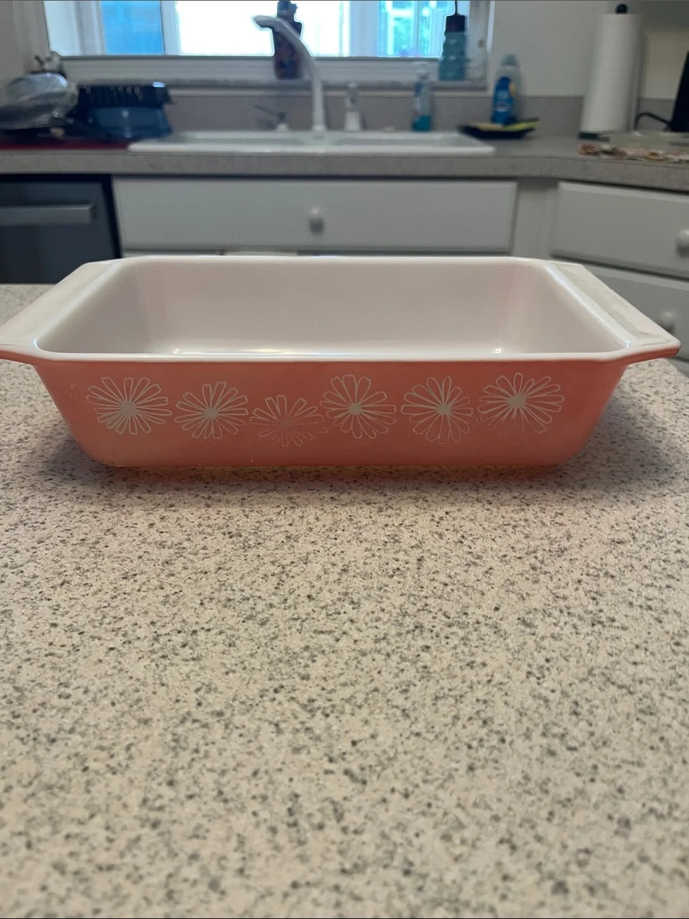 Pink Daisy Ceramic Baking Dish by Pyrex